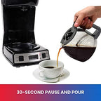 Total Chef TCCM06 Programmable Coffee Maker Stainless Steel with 12-Cup Glass Carafe, LCD Display, Reusable Basket Filter Easy Cleanup Built in Water-Level Indicator, Countertop, Black/Gray - Image 3