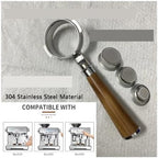 58mm Bottomless Portafilter With 1 2 4 Cup Basket For Breville BES920/980/990 Stainless Steel Naked Coffee Handle Barista Tools(A Rosewood,With 2 cup basket) - Image 2