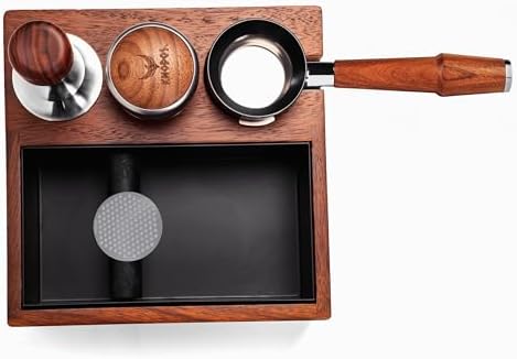 58mm Espresso Tool Set for E61 Group Head 58mm Bottomless Portafilter, Knock Box, Adjustable Distributor, Magnetic Dosing Funnel, Puck Screen and Precision Tamper by KNODOS