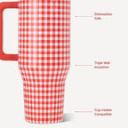 HydroJug Traveler 32oz, Insulated Tumbler with Handle & Straw, Summer Picnic - Image 3