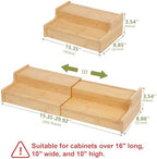 Hongtamoya 2-Tier Expandable Bamboo Mug Holder Coffee Mug Rack Organizer for Countertop, Multi-Functional Mug Display Shelf for Coffee Bar, Kitchen, and Home (15.35"~29.92") - Image 2