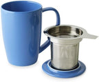 FORLIFE Curve Tall Tea Mug with Infuser and Lid, 15-Ounce, Blue - Image 2