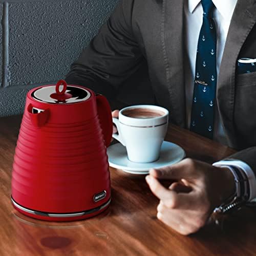 Homeart Riva Electric Kettle - With Removable Limescale Filter, Fast Boiling and Auto Shut-off, Ergonomic Handle and 360-Degree Base - 1.7L Capacity, Red - Image 5