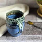 American Handmade Small Barrel Mug by Holman Pottery, Smoky Blue - Image 4