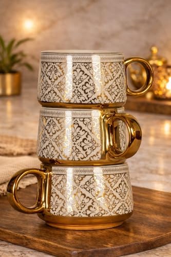 Porcelain Tea Set with 1 Kettle, 6 Piece Tea Cup Set, Aesthetic Classic Teaware Set for Home, Kitchen Decor & Gifting (Oriic Bloomm) - Image 6