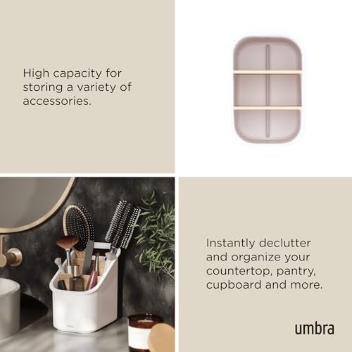 Umbra Bellwood Utensil Holder, Kitchen Storage Organizer, White/Natural - Image 4