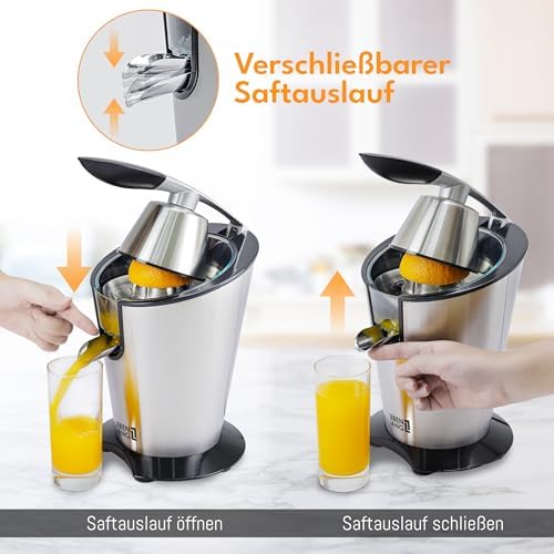 LEBENLANG Electric citrus juicer with high juice yield | Orange juicer squeezer 200W + 2 cones I Exprimidor de limones electrico Small juicers machine mini for citrus lemon Esprimidoras naranjas jugo - Image 4