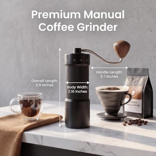 Manual Coffee Grinder, 55 Adjustable Levels Burr Coffee Grinders for Home - Image 4