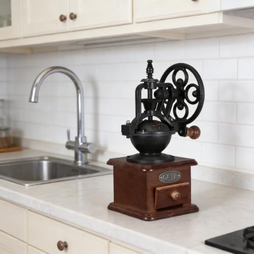 Ciieeo Manual Hand Crank Coffee Grinder Burr Mill for Beans Vintage Style Small Portable Easy to Clean for Home Office Travel - Image 5