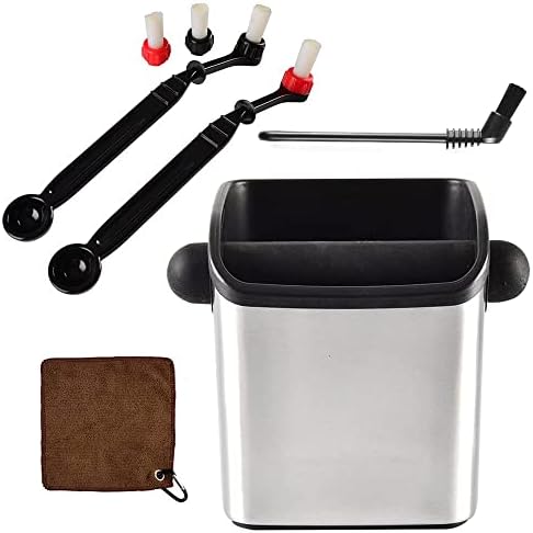 CAFEMASY Espresso Knock Box with Removable Knock Bar and Espresso Machine Cleaning Tools Set by CAFEMASY