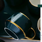 Tea Cups and Tray Set of 14 Pieces,Luxury Set with Teapot, Afternoon Tea Coffee Cups with Ceramic Tray, British Porcelain Tea Party Set for Kitchen,B - Image 5