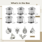 6 Pcs Stainless Steel Tea Infusers for Loose Leaf Tea, Fine Mesh Tea Strainers with Unique Spider, Pumpkin, Bat Designs, Hanging Hooks for Easy Use, Ideal for Black, Green, and Herbal Teas - Image 4