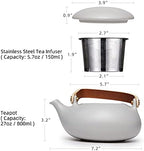 ZENS Ceramic Teapot with Infuser, 27oz Japanese Loose Leaf Tea Teapot - Image 3