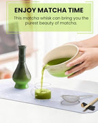 7 Piece Matcha Set, Green Resin Matcha Whisk, Macha Tea Set with Matcha Spoon, Whisk Holder, Matcha Brush, Shovel, Strainer, Matcha Accessories Japanese Tea Ceremony, Petal Green - Image 7