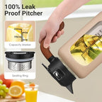84oz Borosilicate Glass Pitcher, Leak-Proof Lid & Handle BPA Free, Fridge - Image 2