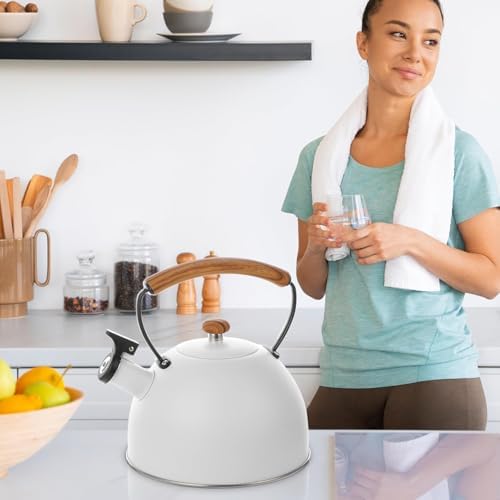 101oz/3.2 Quart Tea Kettle Stovetop, White - Image 2