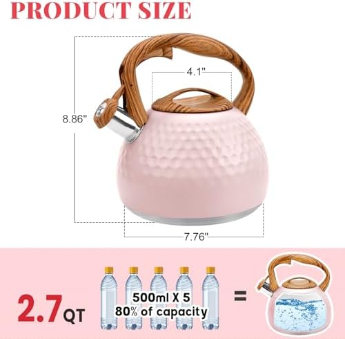 GGC Whistling Tea Kettle for Stove Top, 3.2QT/3L Stainless Steel Tea Kettle - Image 3