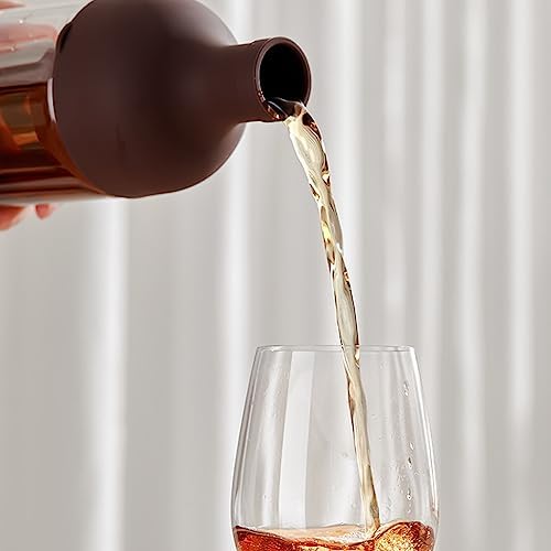 CANDeal 32oz Portable Glass Cold Brew Coffee Maker, Glass Coffee Fruit Tea Tumbler with Double Layer Filter & Lids, Iced Coffee Cups for Office (Pink) - Image 7