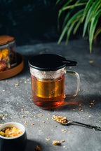 Glass Tea Cup with Infuser and Lid & Stainless Steel 400ml, Premium Borosilicate Tea Mug & Stainless Steel Filter, Heat-Resistant Brewing Set for Tea Lovers (Gift Ready Packaging) - Image 3