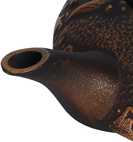 Cast Iron Teapot, Tea Pot, Japanese Pot, 0.9L Retro Iron Elegant Kettle, Household Handle Water Tea Pot Collection with Lid, Tea Kettle for Boiling Hot Water Tea - Image 7