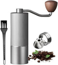Manual Coffee Grinder – 6-Star Stainless Steel Burr, Adjustable Grind Settings, Portable Manual Espresso & Burr Coffee Grinder With Brush, Durable Body, 30g Capacity- Gray by Unknown