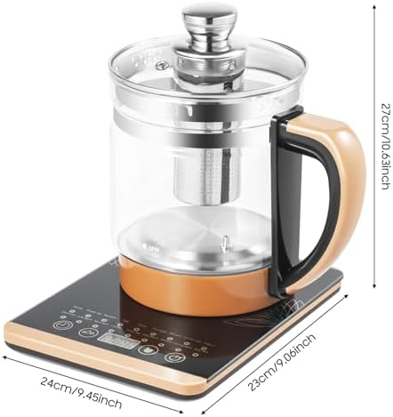 1.8L Electric Kettle, 800W Tea Pot with 18 Smart Menu and 24H Reservation & Timing, Temperature Control Small Electric Tea Kettle with Infuser, Glass Water Boiler for Coffee Soup - Image 2
