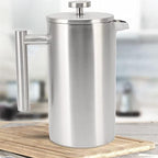 Tyenaza French Press Coffee Maker, Dishwasher Safe Double Wall Insulated Rust Proof Stainless Steel Coffee Press with Filter 1L - Image 5