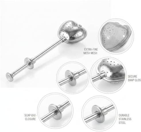 Stainless Steel Tea Infuser Ball with Fine Mesh, Snap-Lock Closure for Loose Leaf Tea in Mugs & Teapots (1 Count) - Image 6