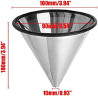 Coffee Filters Reusable Coffee Filter Stainless Steel Cone Dual Filter Dripper Tea Filter Funnel Mesh Coffee Filters - Image 2