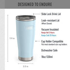 THERMOS ICON SERIES, Stainless Steel Tumbler with Slide Lock, 18 Ounce, Glacier - Image 2