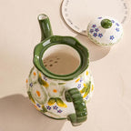 Hand Painted Embossed Floral Ceramic Tea Set, Tea Sets for Adults - Image 6
