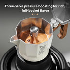 Bincoo Three Valve Espresso Maker Stovetop,Camping Moka Pot 2 Cup/120ML,Stove Top Espresso Italian Coffee Maker - Image 4