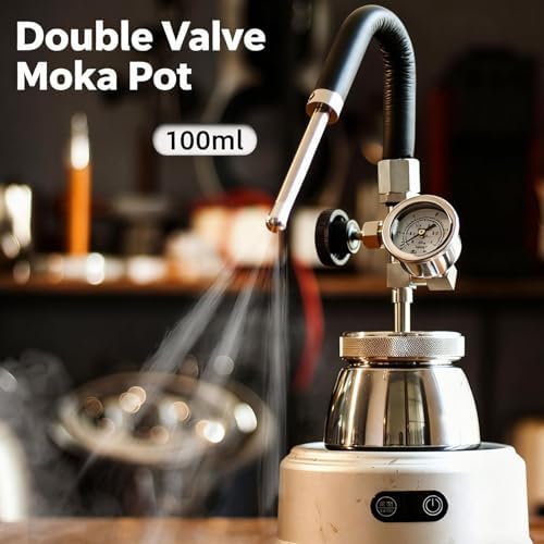 Outdoor Milk Frother, Stainless Steel Steam Milk Frothing Pitcher, Electric Milk Steamer, Split Design, with 3-hole Nozzle/Air Pressure Gauge, Washable and Easy To Clean, for Latte.(Black) - Image 2