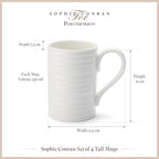 Portmeirion Sophie Conran Tall Mugs, Set of 4 – 12 Oz Fine Porcelain Coffee & Tea Cups – Stylish Everyday Drinkware for Dining & Entertaining, Elegant White Kitchen Tableware - Image 6