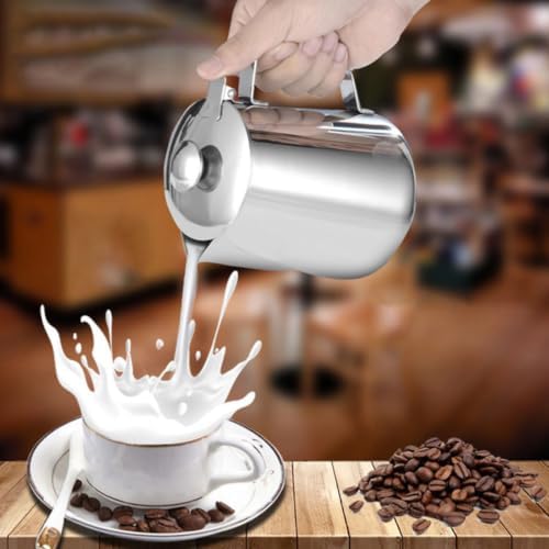 Luxshiny 20 oz Milk Frothing Pitcher, Stainless Steel 600ml Milk Can Coffee Frothing Cup Milk Jug Coffee Cup Used to Make Cappuccino Latte - Image 5