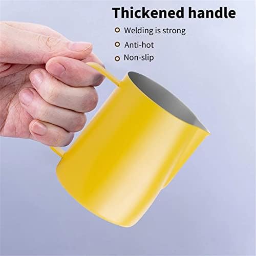 Milk JugMilk Frothing Jug Pitcher Stainless Steel Frother Cup Espresso Steam Coffee for, Latte Art(600ml) - Image 2