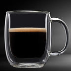 Safdie & Co. 2 PCS Set Insulated, Cappuccino Cups,Glass Coffee Mug, 80ml, Transparent - Image 4