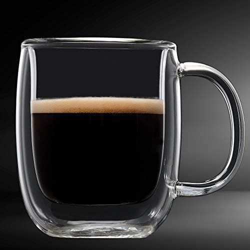 Safdie & Co. 2 PCS Set Insulated, Cappuccino Cups,Glass Coffee Mug, 80ml, Transparent - Image 4