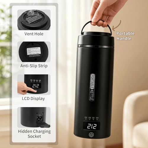 Travel Electric Kettle 16oz, Smart Water Bottle with 4 Temperature Control - Image 6
