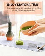 7 Piece Matcha Set, Green Resin Matcha Whisk, Macha Tea Set with Matcha Spoon, Whisk Holder, Matcha Brush, Shovel, Strainer, Matcha Accessories Japanese Tea Ceremony, Petal Pink - Image 7