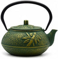 30.4oz Small Cast Iron Tea Kettle, SECHUDO Teapot Coated with Enameled Interior for Stovetop, Japanese Green Tea Pot with Stainless Steel Strainer for Loose Leaf, Pine,Bamboo and Plum Pattern(900ml) by SECHUDO