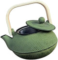 900ml Small Cast Iron Teapot with Wooden Handle, 30.4oz Green Tea Pot with Enamel Interior & Strainer, Durable Tea Kettle for Loose Leaf Tea, Suitable for Electric Stove & Induction Cooker by SECHUDO
