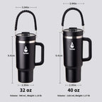 Farsea 40oz Insulated Stainless Steel Travel Tumbler with Handle & Straw - Image 7