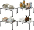 Evelots Kitchen Cabinet Wire Shelf Organizer/Rack - 4 Pack Sturdy Metal Shelf Risers - Double Your Counter Space - Great for Kitchen, Freezer, Pantry and Bathroom - Rustproof - Black by Evelots