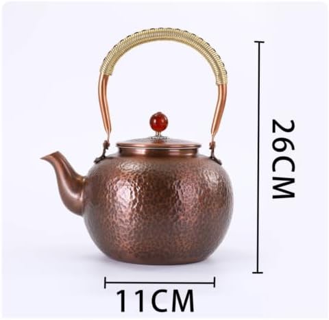Copper Kettle Teapot With Strainer Hand Hammered Copper Tea Pot Stainless Mesh Infuser Tall Arched Handle Short Spout Lid suitable for tea lovers holiday gifting home serving - Image 2