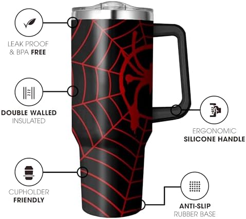 40 Oz Tumbler With Handle and Straw, Reusable Stainless Steel Travel Mug Keeps Drinks Cold & Hot, Leak Proof Insulated Tumbler for Water, Iced Coffee or Iced Tea for Woman Girl - Image 2