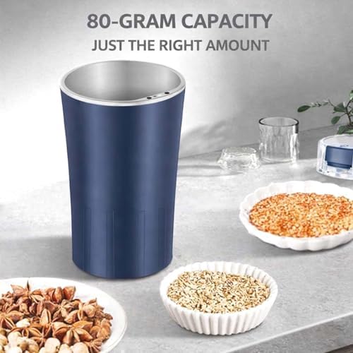 One-Touch Electric Coffee Grinder, Portable Multi-Grain Blending & Powdering Machine with Stainless Steel Blade for Beans Spices Herbs Tea, Cleaning Brush Included - Image 3