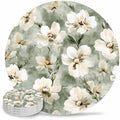 Coaster for Drinks 4 Pack,Spring Waterclor Blooming Floral Absorbent Round Ceramic Stone with Cork Base,Garden Natural Flower Art Drink Coaster Cup Mats for Home Dining Coffee Tables by ZFUNCING