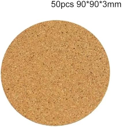50/100Pcs Cup Mat Natural Cork Coasters Placemats for Table Kitchen Accessories Round Coffee Tea Cup Mats Desktop Decoration Placemats for Dining Table(50pcs 90mm) - Image 2
