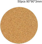 50/100Pcs Cup Mat Natural Cork Coasters Placemats for Table Kitchen Accessories Round Coffee Tea Cup Mats Desktop Decoration Placemats for Dining Table(50pcs 90mm) - Image 2